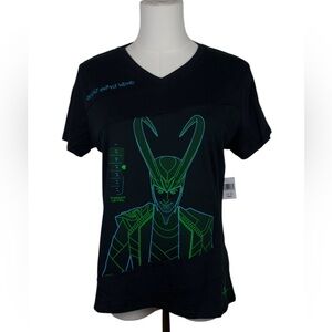 NWT Marvel Loki Graphic T-Shirt | Black | Size Medium | Disney Licensed